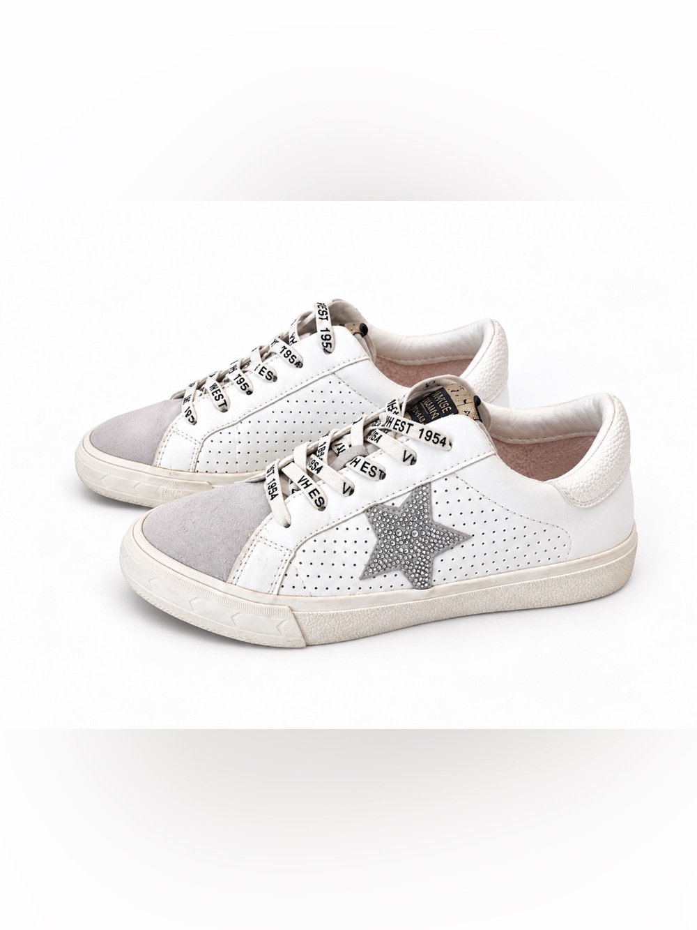 Vintage Havana White Silver Rhinestone Star Sneakers Women’s 7